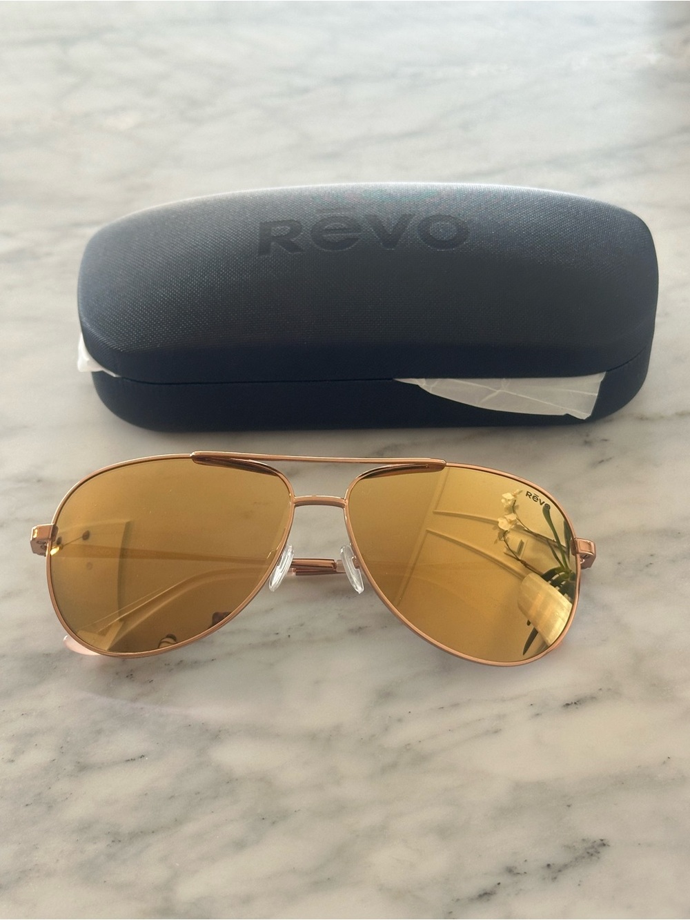 Revo - Relay Rose Gold Aviator Sunglasses